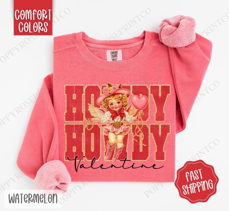 Howdy Valentine Comfort Colors Cute T-Shirts, Hoodie, Sweatshirt
