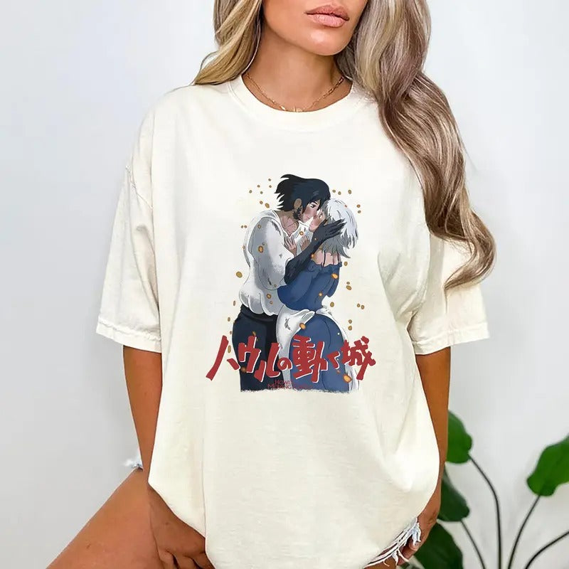 Howl and Sophie Shirt - Unisex Anime Casual Crew Neck Sweatshirt & Hoodie - Available in Multiple Colors - 100% Cotton -...