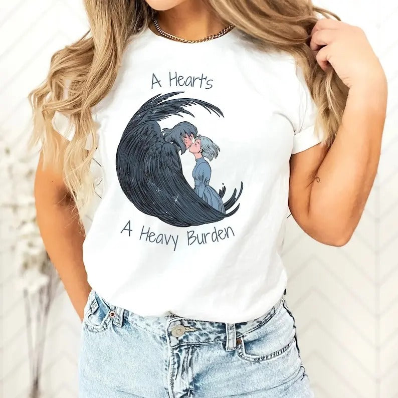 Howl's Moving Castle Inspired Howl & Sophie "A Heart's A Heavy Burden" Women's Shirt Hoodie, Sweatshirt | HypeDripTees.com