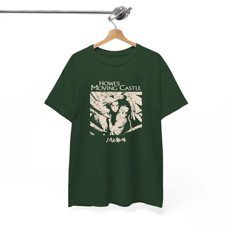 Howl's Moving Castle Shirt, Howl and Sophie Shirt, Anime shirt, Harajuku Clothing Womenswear Crewneck Polyester...