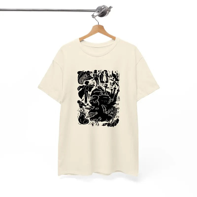 Howl's Moving Castle Shirt, Howl and Sophie Shirt, Anime shirt, Harajuku Clothing Womenswear Crewneck Polyester...