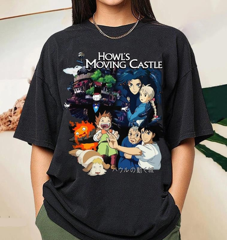 Howl's Moving Castle Shirt, Howl and Sophie Shirt, Howl Shirt, Calcifer Shirt, Hayao Miyazaki, Studio Ghibli Shirt...
