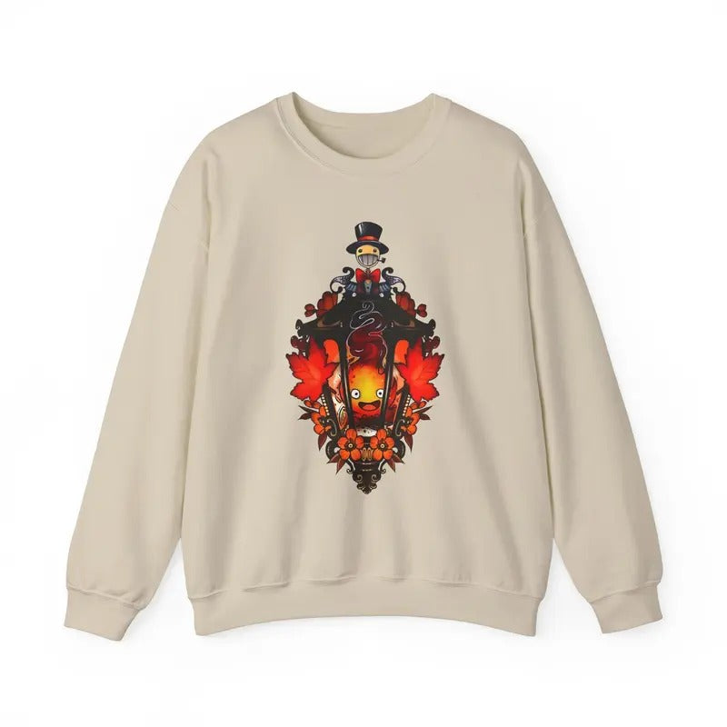 Howl's Moving Castle Sweatshirt, Calcifer Sweatshirt, Howl and Sophie Shirt, Studio Ghibli, Anime shirt Hoodie