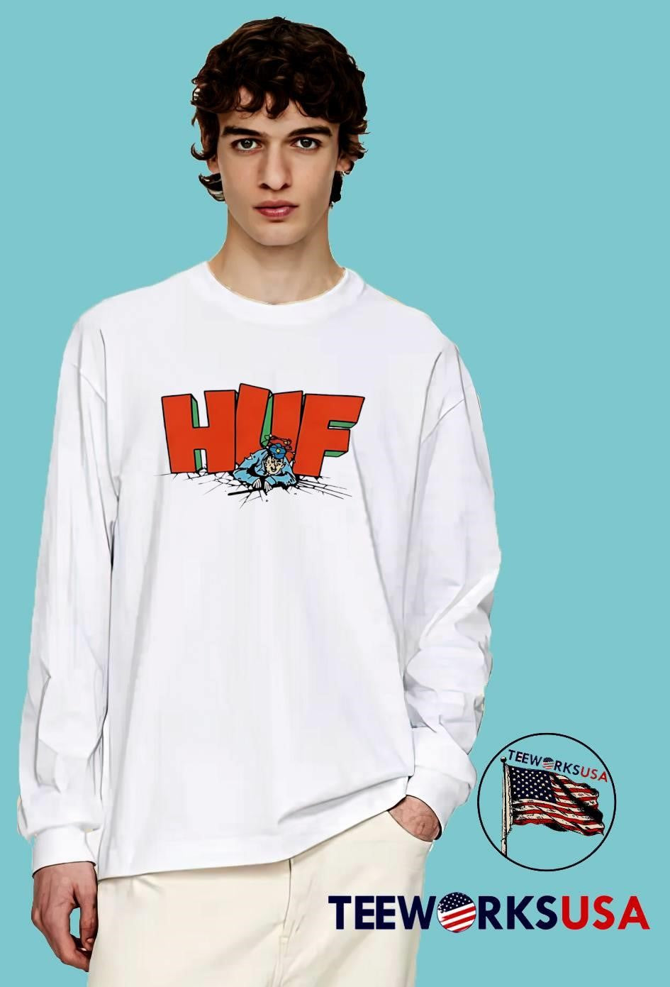 Huf Skateboarding Cop Crushed Lettering T-Shirt