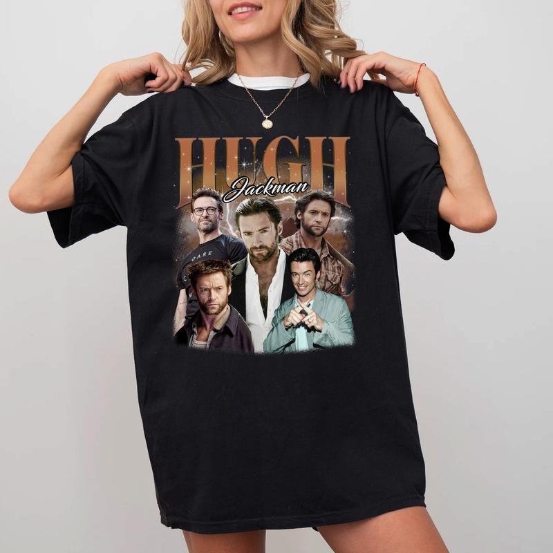 Hugh Jackman Vintage Shirt, Graphic Tee, Hugh Jackman Retro 90s Shirt, Hugh Jackman Gift Merch Hoodie, Sweatshirt