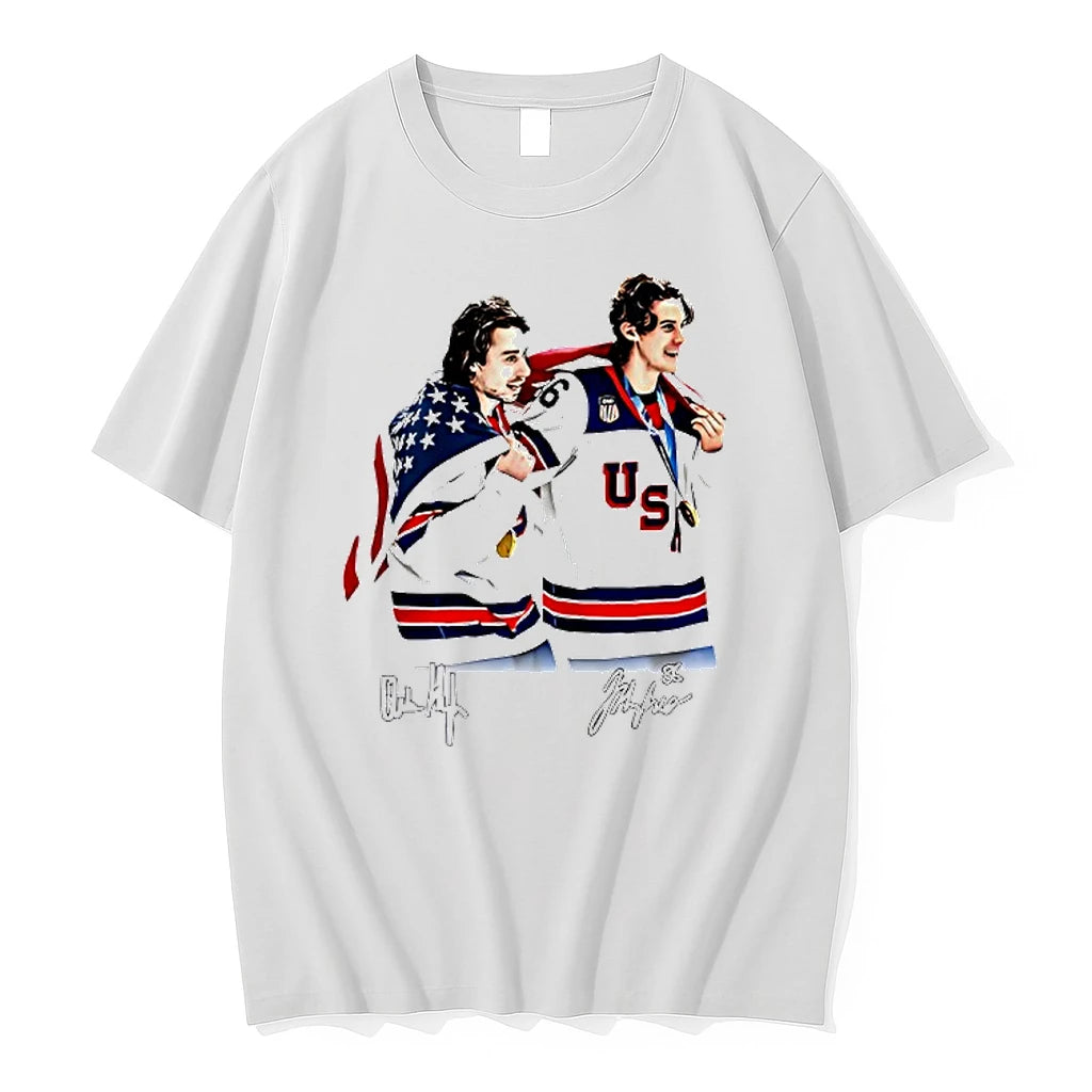 Hughes Brotherhood Team Usa Hockey Signatures Tshirts Sweater Hoodie, Sweatshirt | HypeDripTees.com