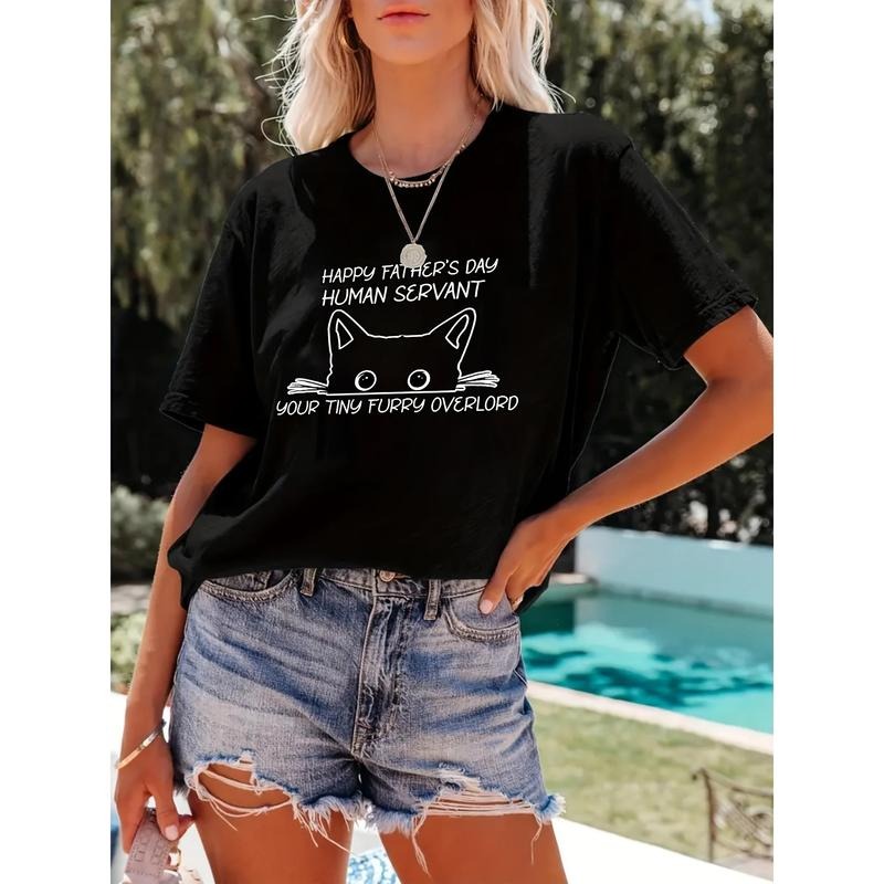 Humorous and Feline - centric T - Shirt: Celebrate Father's Day with a Cat