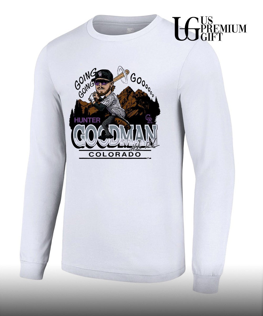 Hunter Goodman Colorado Rockies baseball caricature signature shirt