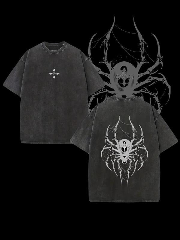 HunterxHunter - Phantom Troupe Spider Streetwear Shirt  T-shirt Wash, 100% Cotton, Black Wash Hoodie, Sweatshirt