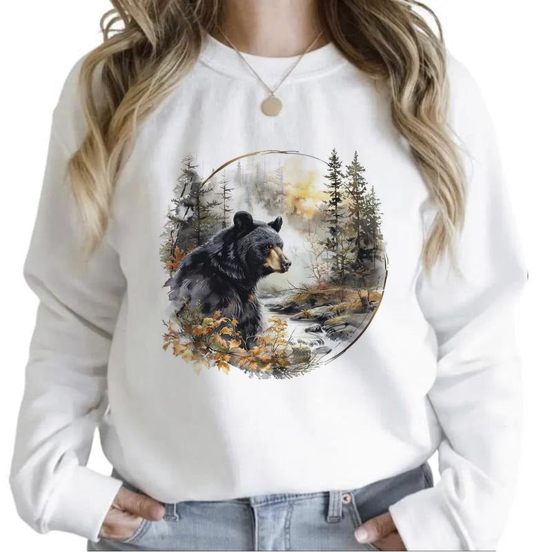 Hunting Season National Day Bear and Mountain Forest Sweatshirt Cute Unisex, Hoodie T-shirt | HypeDripTees.com