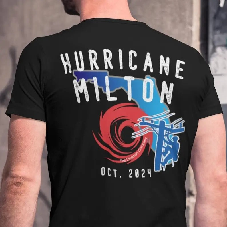 Hurricane Milton Lineman Storm T-Shirt, American Lineman Journeyman, Lineman Gift, Florida Category Five Storm, 2024...