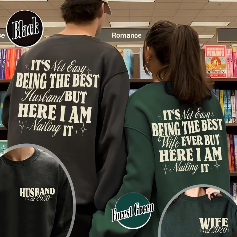 Husband Wife Matching Est Wife Anniversary Her Married Husband Best Husband Est Husband T-Shirts, Hoodie, Sweatshirt
