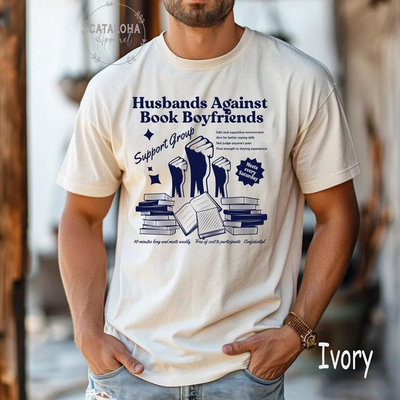 Husbands Against Book Boyfriends Club T-shirt, Funny Bookish Shirt, Bookish Husband Gift, Gift For Bookish Boyfriend,...