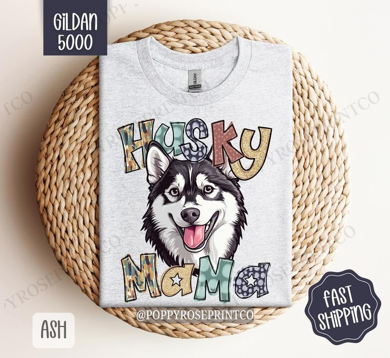 Husky Mama Shirt Gildan, Dog Mom Women's Tee, Cute Mama Women's Tshirt Plus Sizes Hoodie, Sweatshirt | HypeDripTees.com
