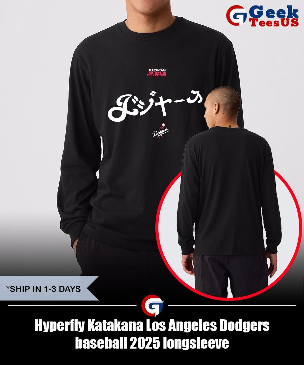 Hyperfly Katakana Los Angeles Dodgers baseball 2025 shirt