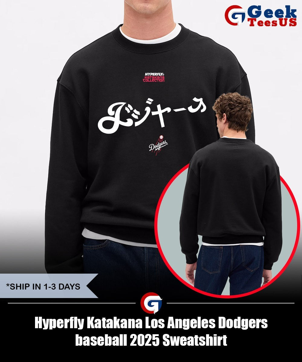 Hyperfly Katakana Los Angeles Dodgers baseball 2025 shirt