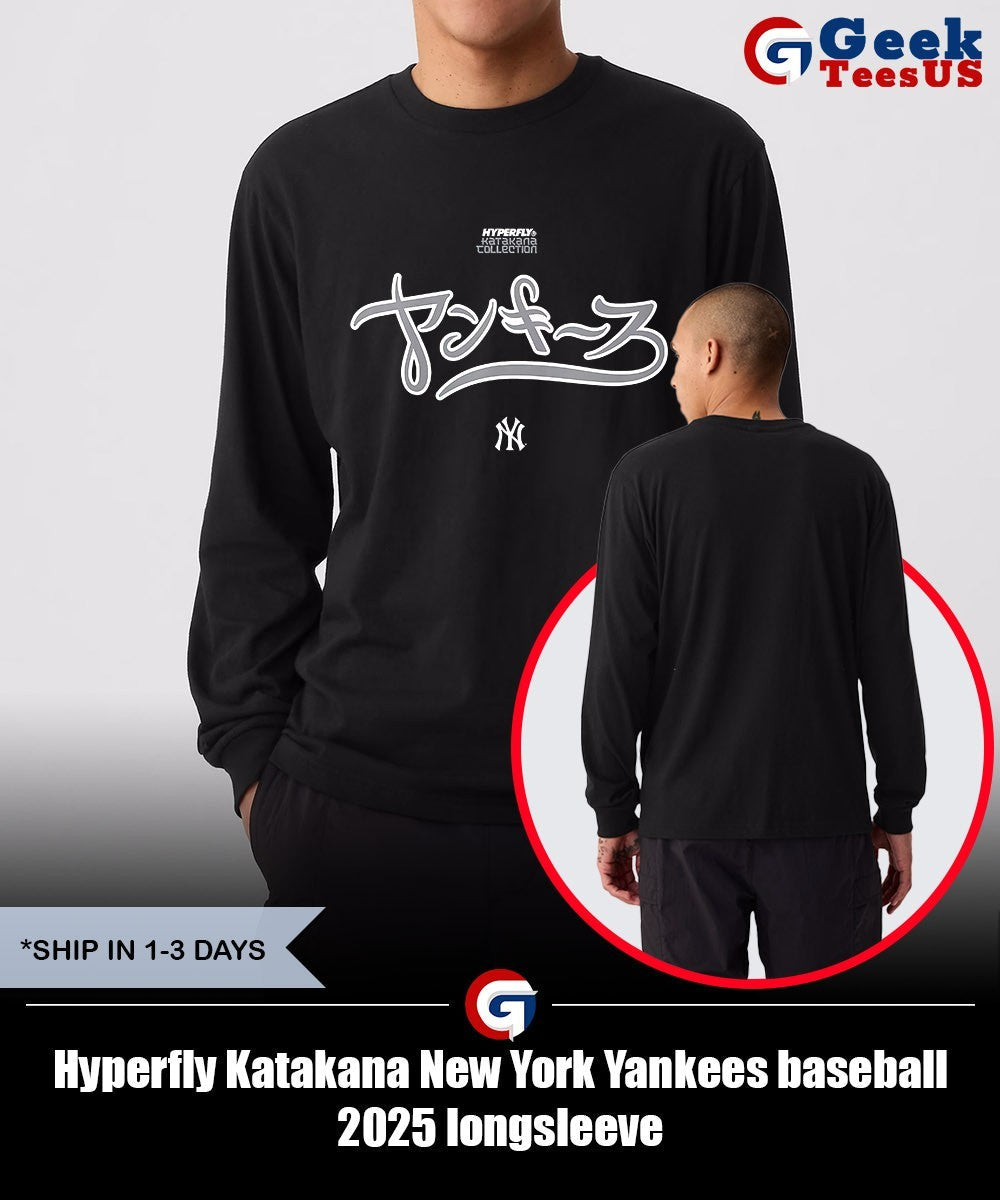 Hyperfly Katakana New York Yankees baseball 2025 shirt
