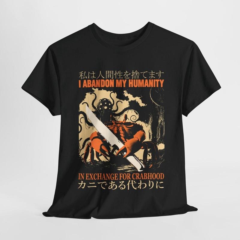 I Abandon My Humanity Crab Vintage Japanese T-Shirt Hoodie, Sweatshirt | HypeDripTees.com