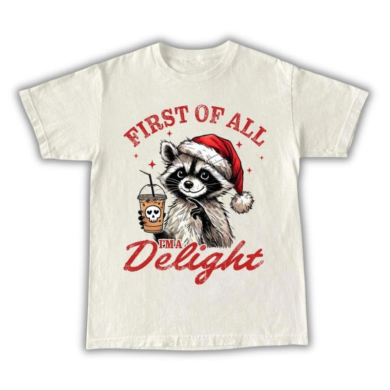 I Am A Delight Christmas Raccoon Shirt, Funny Christmas, Happy Holiday Christmas Shirt Hoodie, Sweatshirt | HypeDripTees.com
