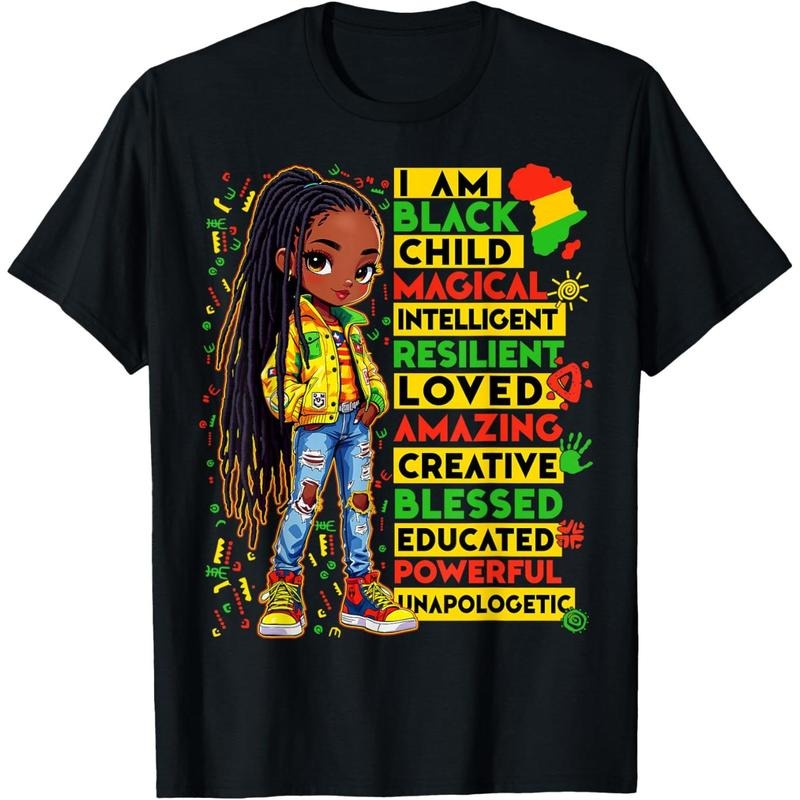I Am Black Child History Month African American Kids Girls T-Shirt Hoodie, Sweatshirt | HypeDripTees.com