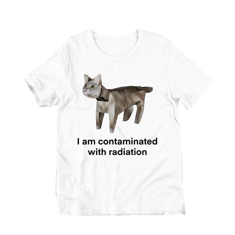 I Am Contaminated Funny Cat Meme Shirt Ironic Shirt Weirdcore Clothing Low Poly Feline Oddly Specific Unhinged Cursed...
