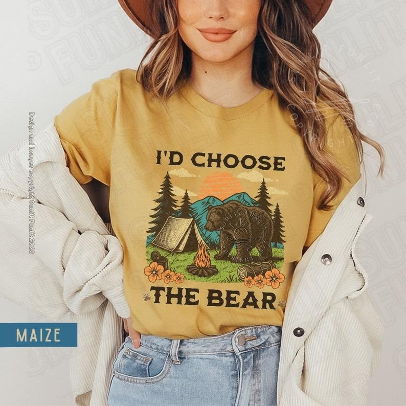 I Choose The Bear Shirt, Womens Rights Tshirt, Bear Vs Man Shirt, Female Empowerment, Trendy Tik Tok Shirt, Man or Bear...