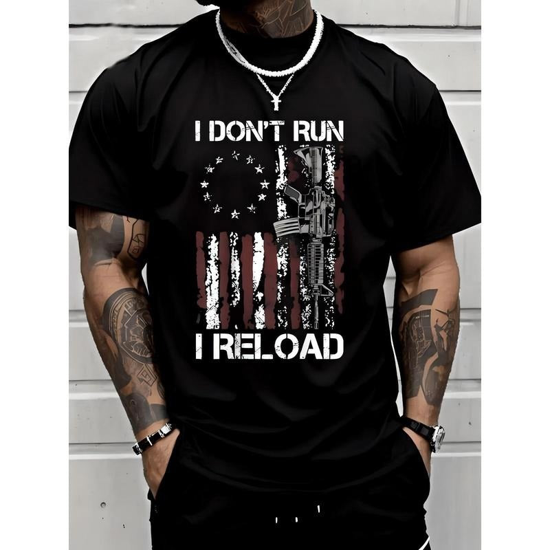 I Don't Run I Reload Gun American Flag Patriots T-Shirt Made In USA Hoodie, Sweatshirt | HypeDripTees.com