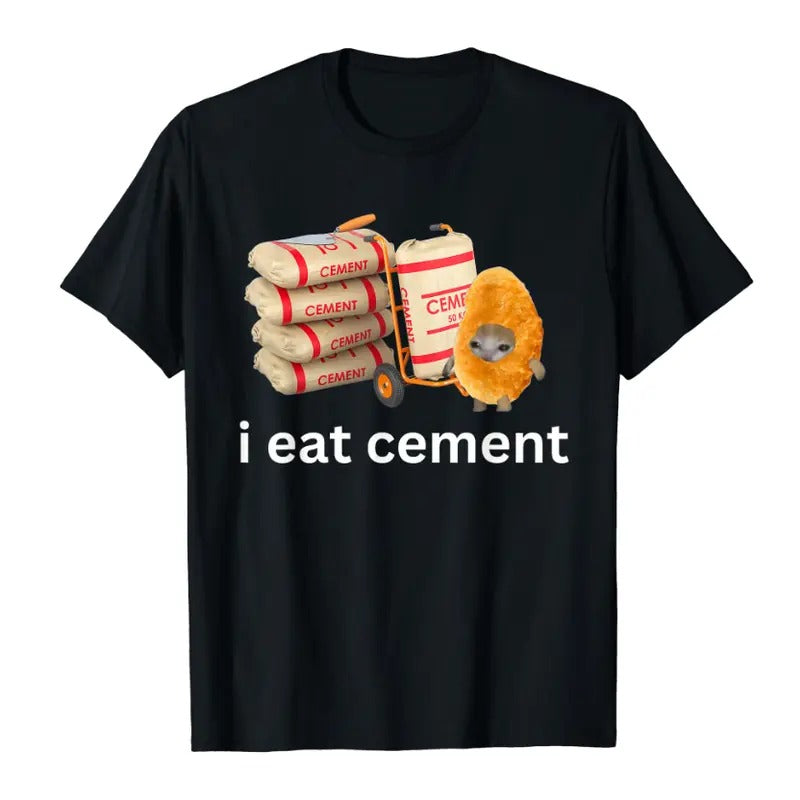 I Eat Cement Funny Cursed Crying Cat Meme T-Shirt Classic Cotton Hoodie, Sweatshirt | HypeDripTees.com