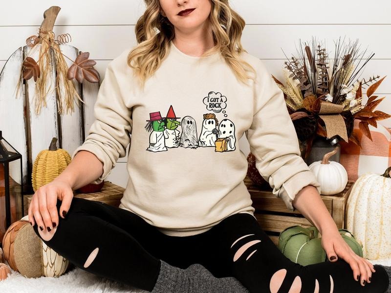 I Got A Rock Halloween Custom Meme Sweatshirt | Funny Ghost Hoodie | Spooky Sweat | T-Shirts | HypeDripTees.com