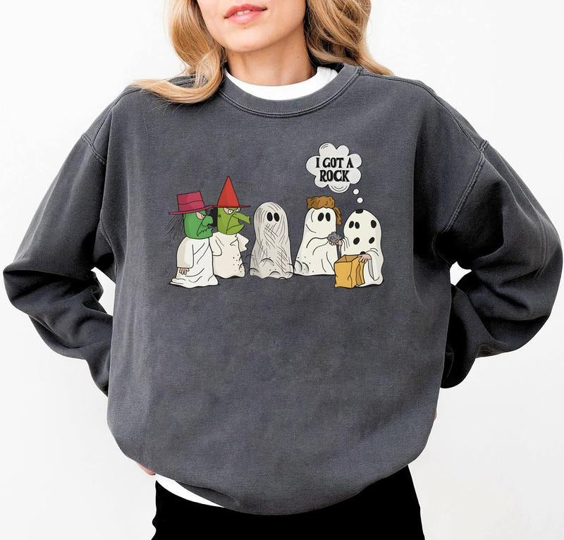 I Got A Rock Halloween Sweatshirt, Funny Ghost Shirt, Trick or Treat Sweatshirt, Ghost Halloween Sweatshirt, Spooky...