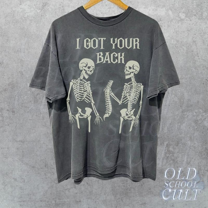 I Got Your Back Skeleton T-Shirt, Funny Skull Shirt, Vintage Skellie Y2k Tee, Vintage Graphic Shirt, Halloween Quote...