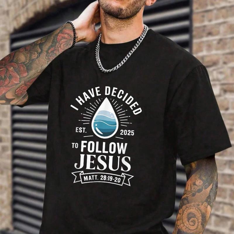 I Have Deciced to Follow Jesus Tee Pure Cotton Casual Style Crew Neck Short Sleeve T-Shirt Tops Trendy for Unisex Hoodie,...