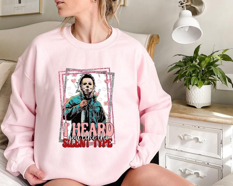 I Heard You Like The Silent Type Sweatshirt, Horror Characters Shirt, Horror Valentine's Day Sweatshirt, Valentine Horor...