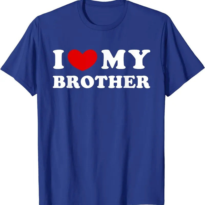 I Heart My Brother Shirt, I Love My Brother T-Shirt | Unisex Cotton Tee, Size S-5XL Hoodie, Sweatshirt | HypeDripTees.com