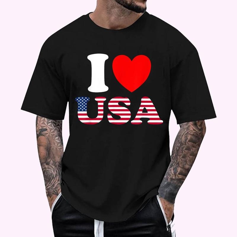 I Heart USA, I Love USA - Fun United States of America T-Shirt