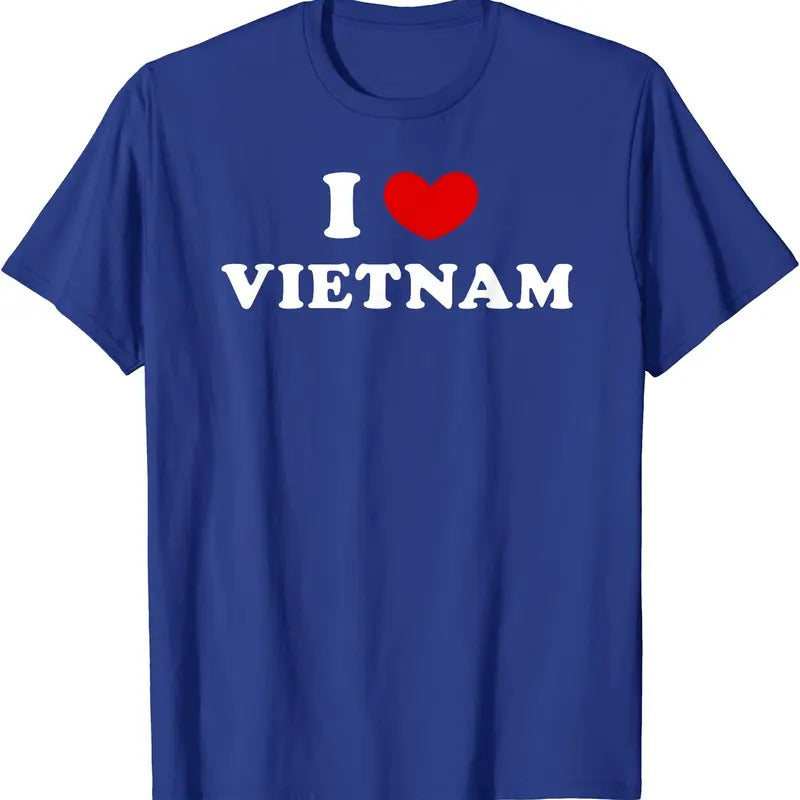 I Heart Vietnam Shirt, I Love Vietnam T-Shirt | Unisex Cotton Tee, Size S-5XL Hoodie, Sweatshirt | HypeDripTees.com
