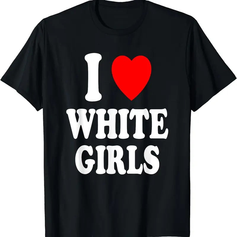 I Heart (Love) White Cotton Short Sleeve Size S 5XL T-Shirts, Hoodie, Sweatshirt