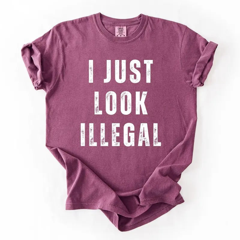 I Just Look Illegal, Vintage, Sassy, Politics, Immigrant, Statement, Resist Tshirt, Women's Comfort Colors Tee Hoodie,...