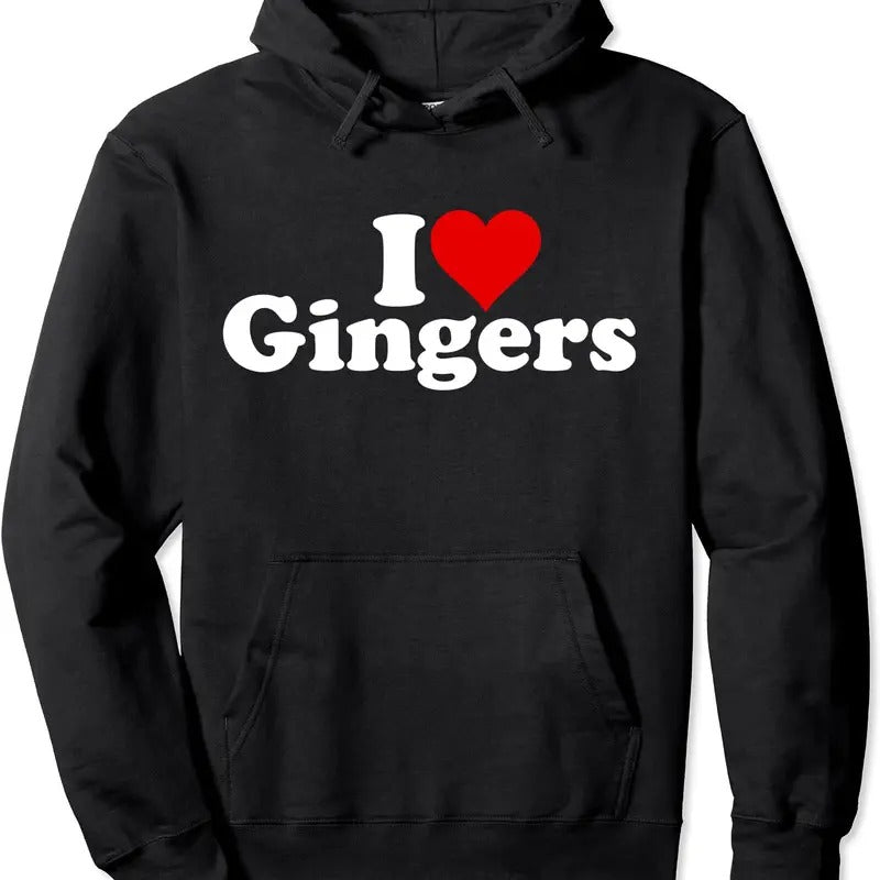 I LOVE HEART GINGERS REDHEADS RED HAIR Hoodie | Unisex Hooded Sweatshirt T-Shirts | HypeDripTees.com