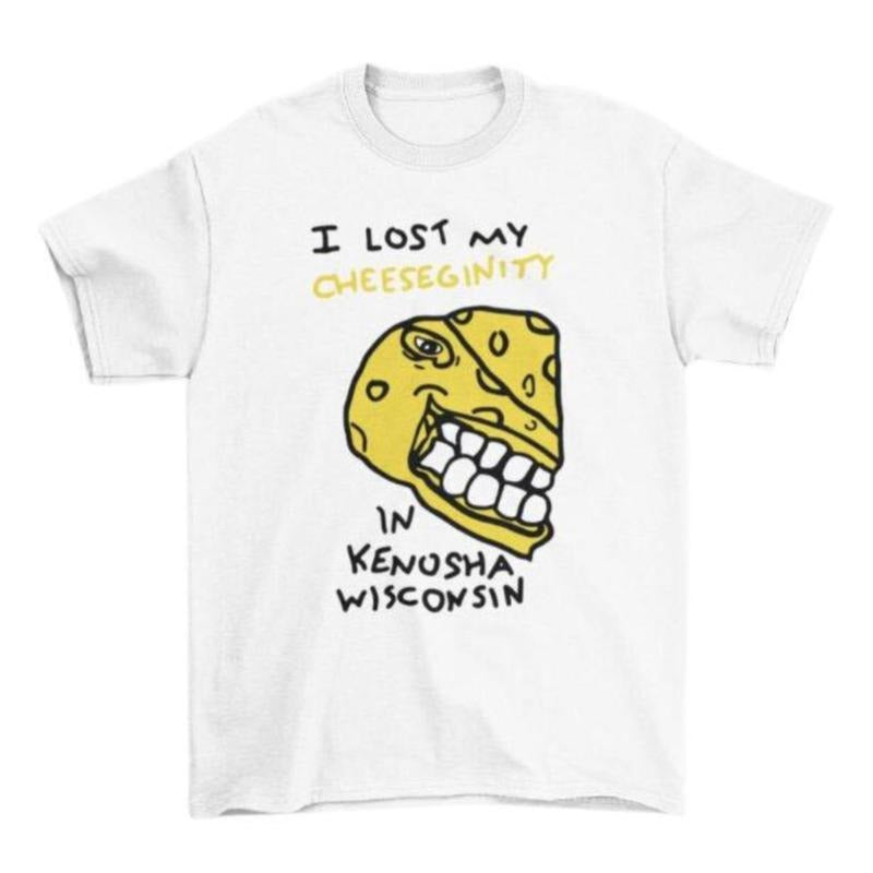 I Lost My Cheeseginity In Kenosha Wisconsin, Funny Meme Shirt, Sarcastic Cartoon Tshirt, Ironic Gen Z, Adult Graphic Top...