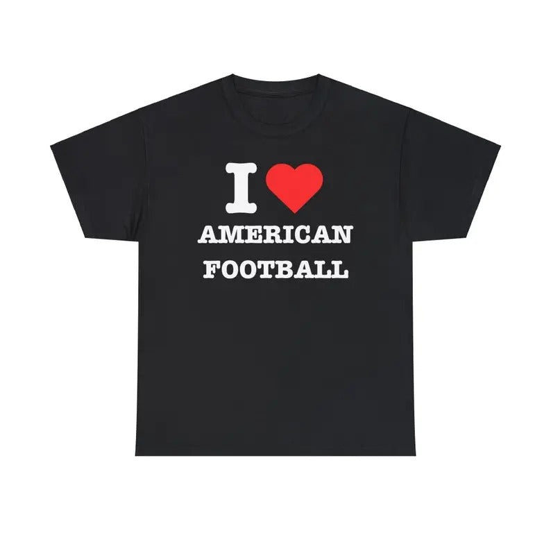 I Love American Football T-shirt, I Heart Band Tee, funny gift humor T-shirt Funny Meme shirt, Football Fan, Short Sleeve...