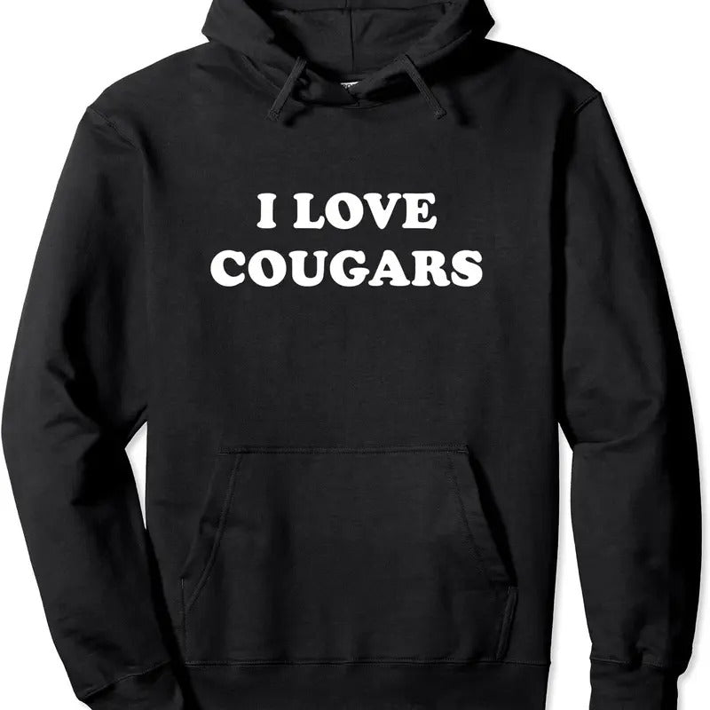 I Love Cougars Funny Pullover Hoodie | Unisex Hooded Sweatshirt T-Shirts | HypeDripTees.com