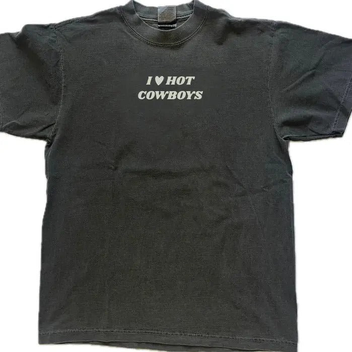 I Love Hot Cowboys t-shirt, Gift For Him, Gift For Her, I love Shirt, I heart shirt, Menswear Crewneck Classic Tee Casual...
