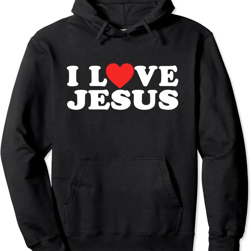 I Love Jesus Love Pullover Hoodie | Unisex Hooded Sweatshirt T-Shirts | HypeDripTees.com