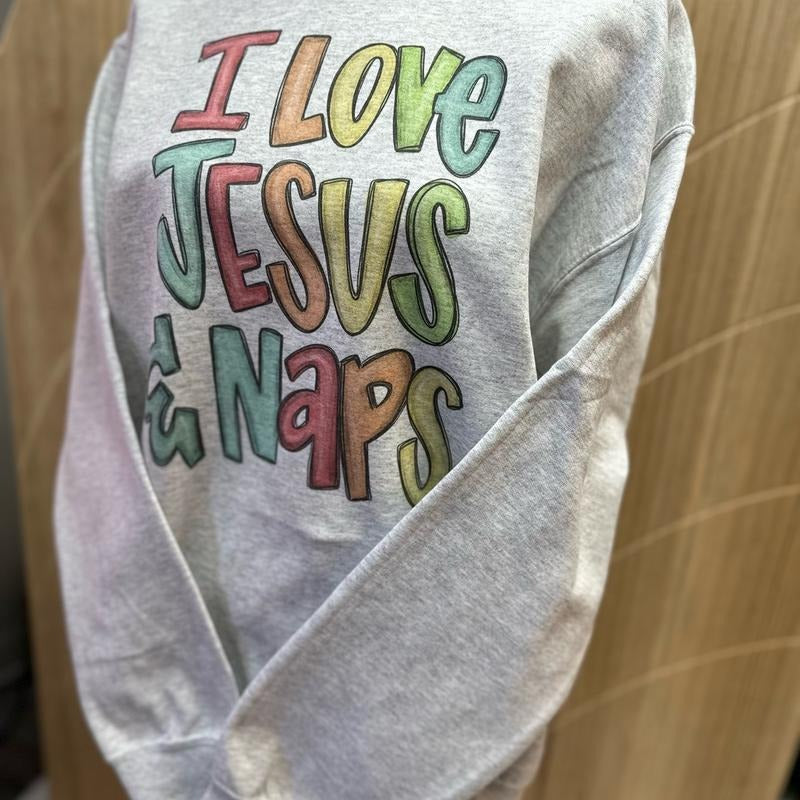 I Love Jesus and Naps Christian Sweatshirt or Tee Hoodie | HypeDripTees.com