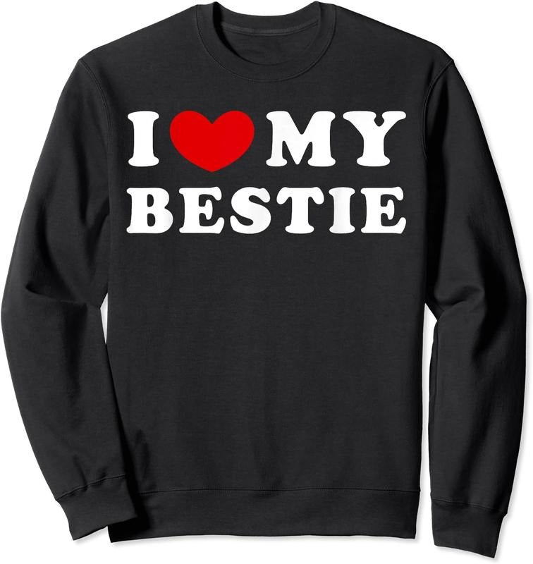 I Love My Bestie Shirt, I Heart My Bestie Unisex Crewneck Sweatshirt Hoodie | HypeDripTees.com