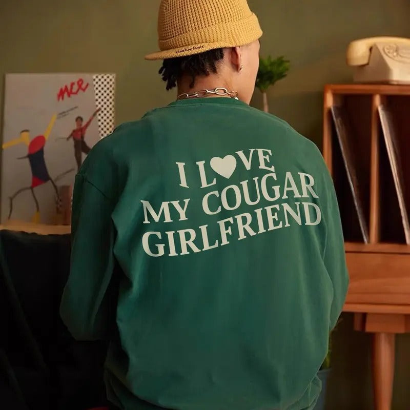 I Love My Cougar Girlfriend Funny Him I Love My Girlfriend I Heart My Cougar Valentines T-Shirts, Hoodie, Sweatshirt