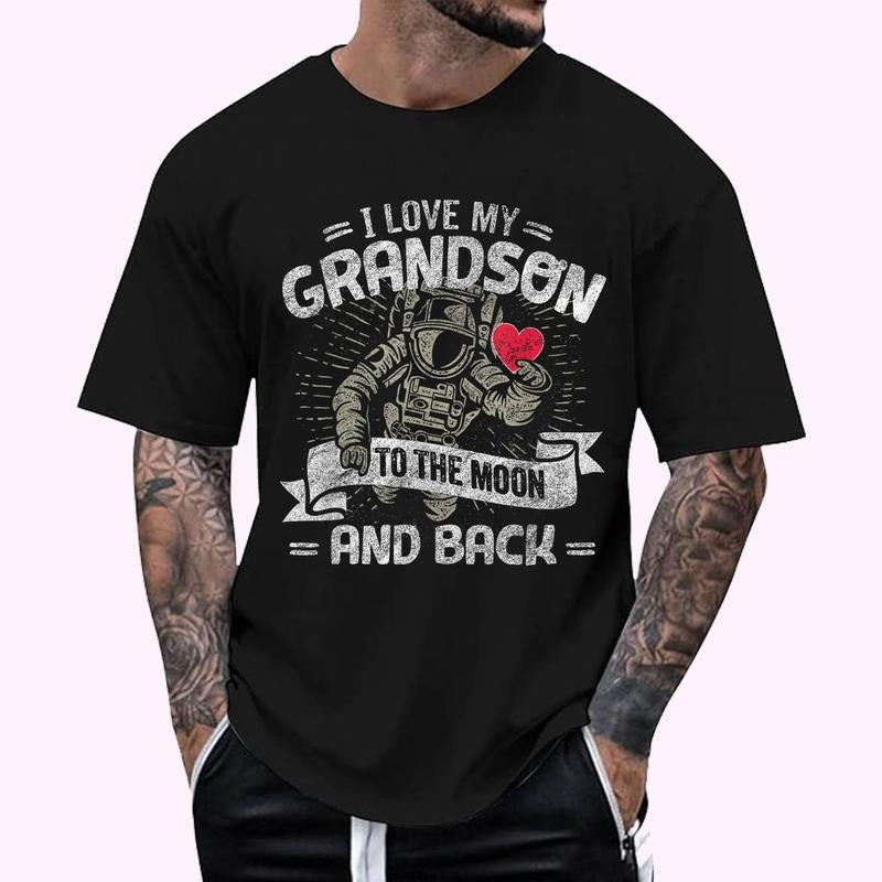 I Love My Grandson To The Moon And Back T Shirt Gift Tee