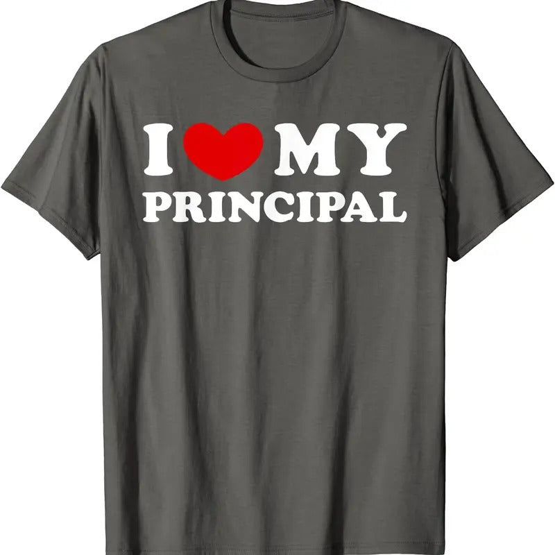 I Love My Principal Shirt, I Heart My Principal T-Shirt | Unisex Cotton Tee, Size S-5XL Hoodie, Sweatshirt | HypeDripTees.com