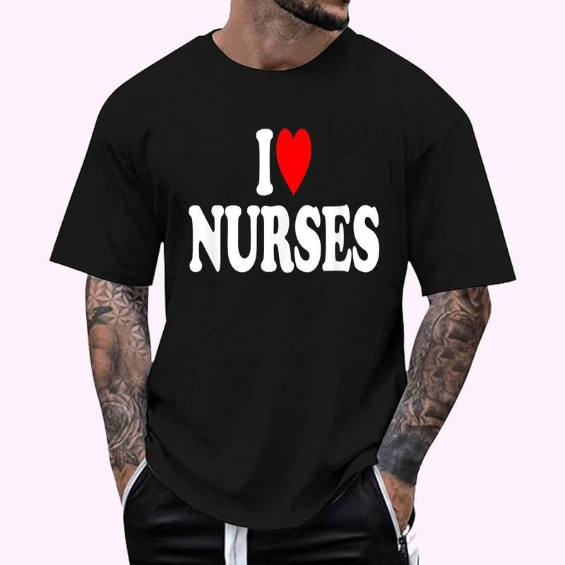 I Love Nurses T-Shirt , Unisex Cotton 100%, Top Menswear Hoodie, Sweatshirt | HypeDripTees.com